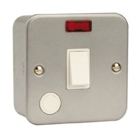 CL023  Essentials Metal Clad 20A DP Switch With Optional FO & Neon
